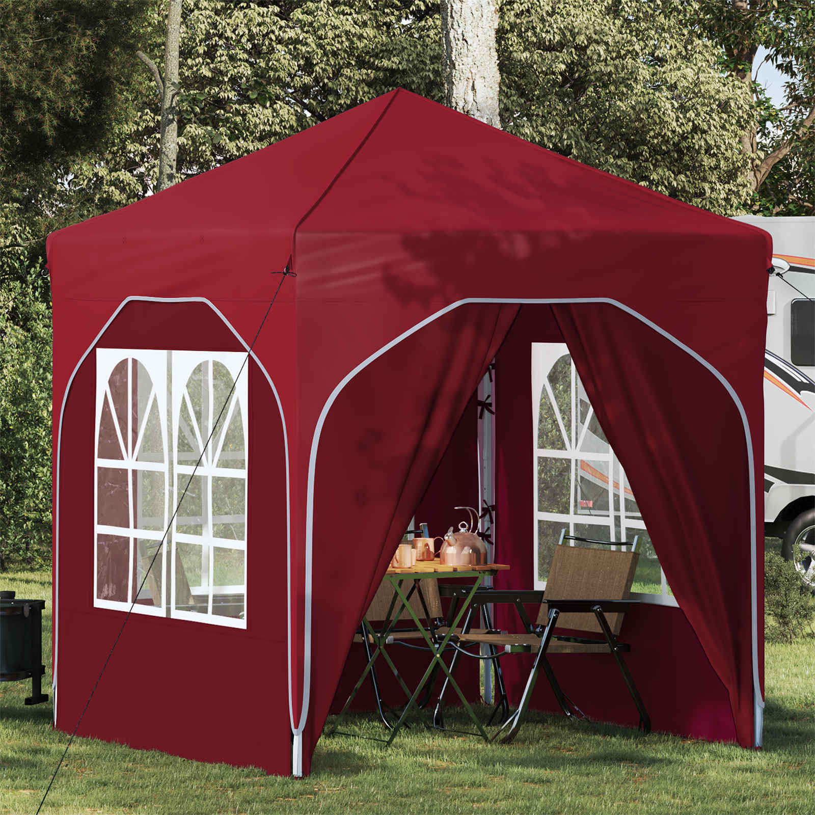 Pop-up Partyzelt 194 x 194 x 245 cm Creme