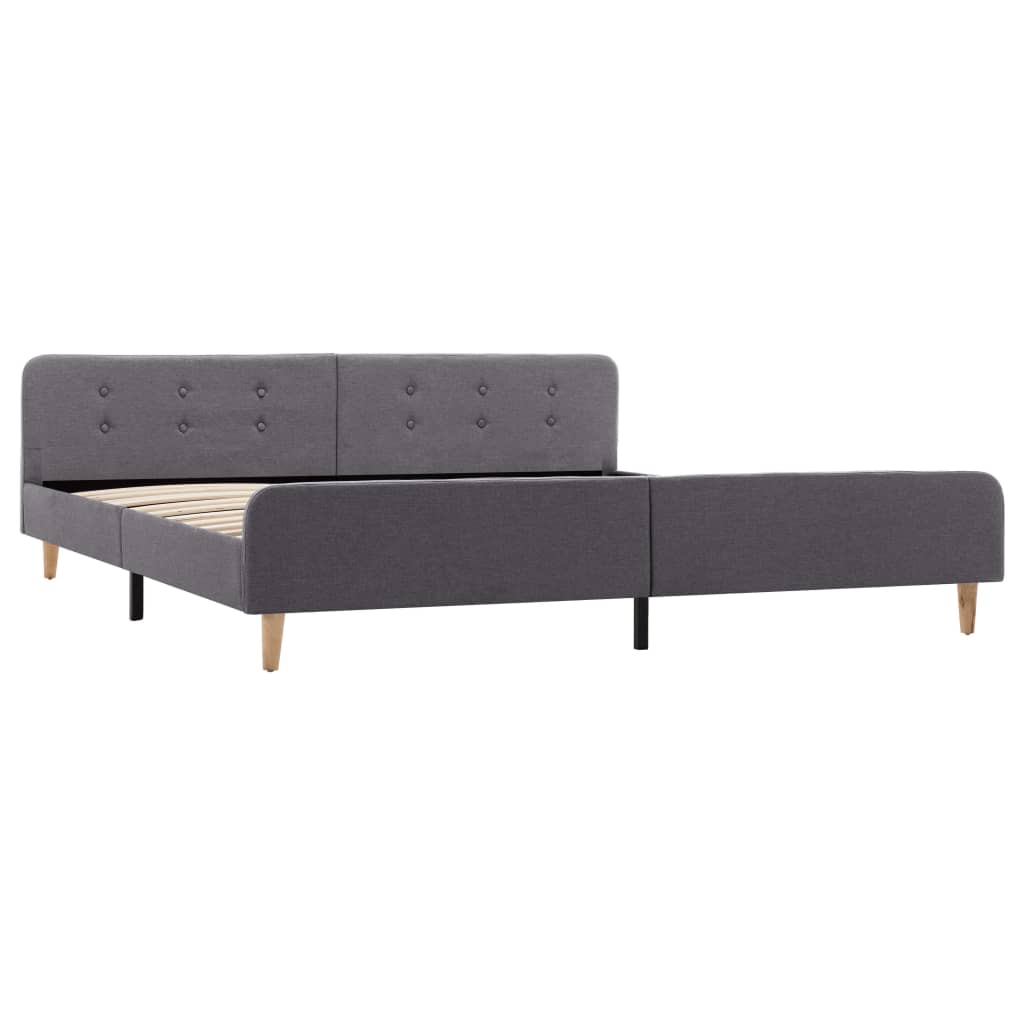 Bettgestell Dunkelgrau Sackleinen 90x200 cm