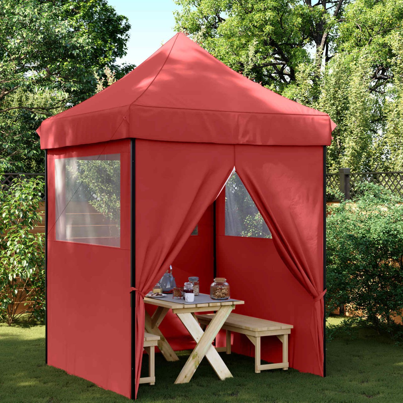 Partyzelt Faltbar Pop-Up Schwarz 200x200x306 cm