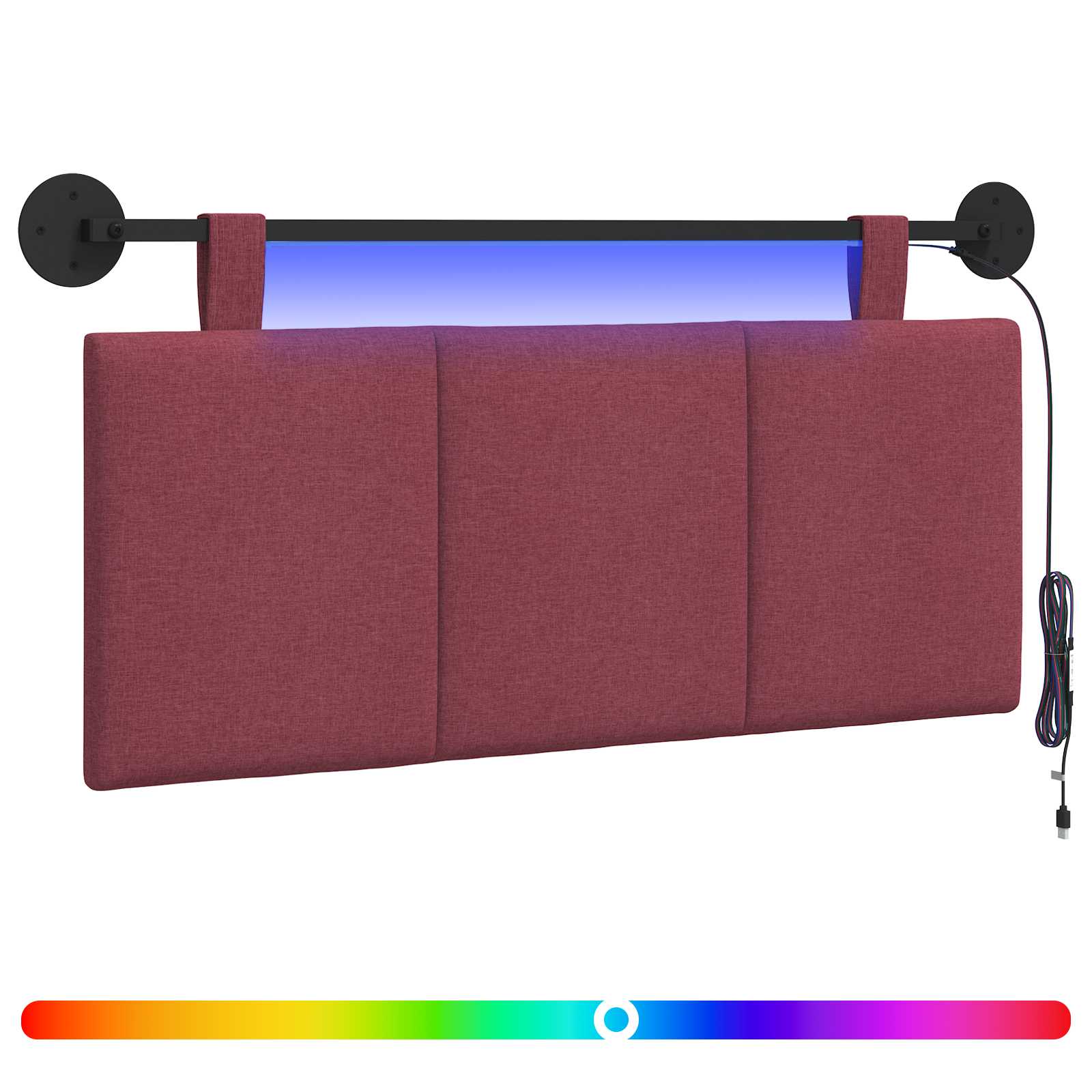 Hängendes Kopfteil Mit LED Licht Wolkengrau Stoff