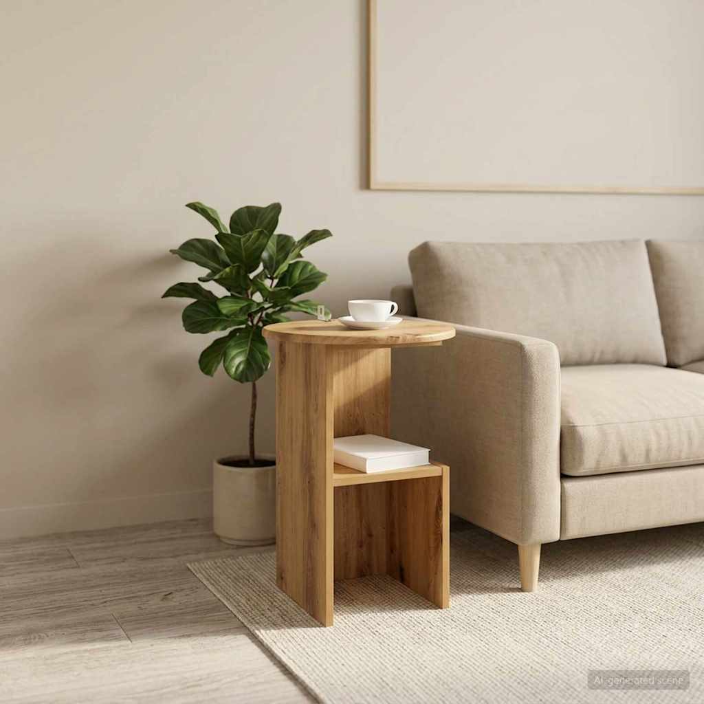Beistelltisch Weiß Ø 39,5 x 55 cm Holzwerkstoff