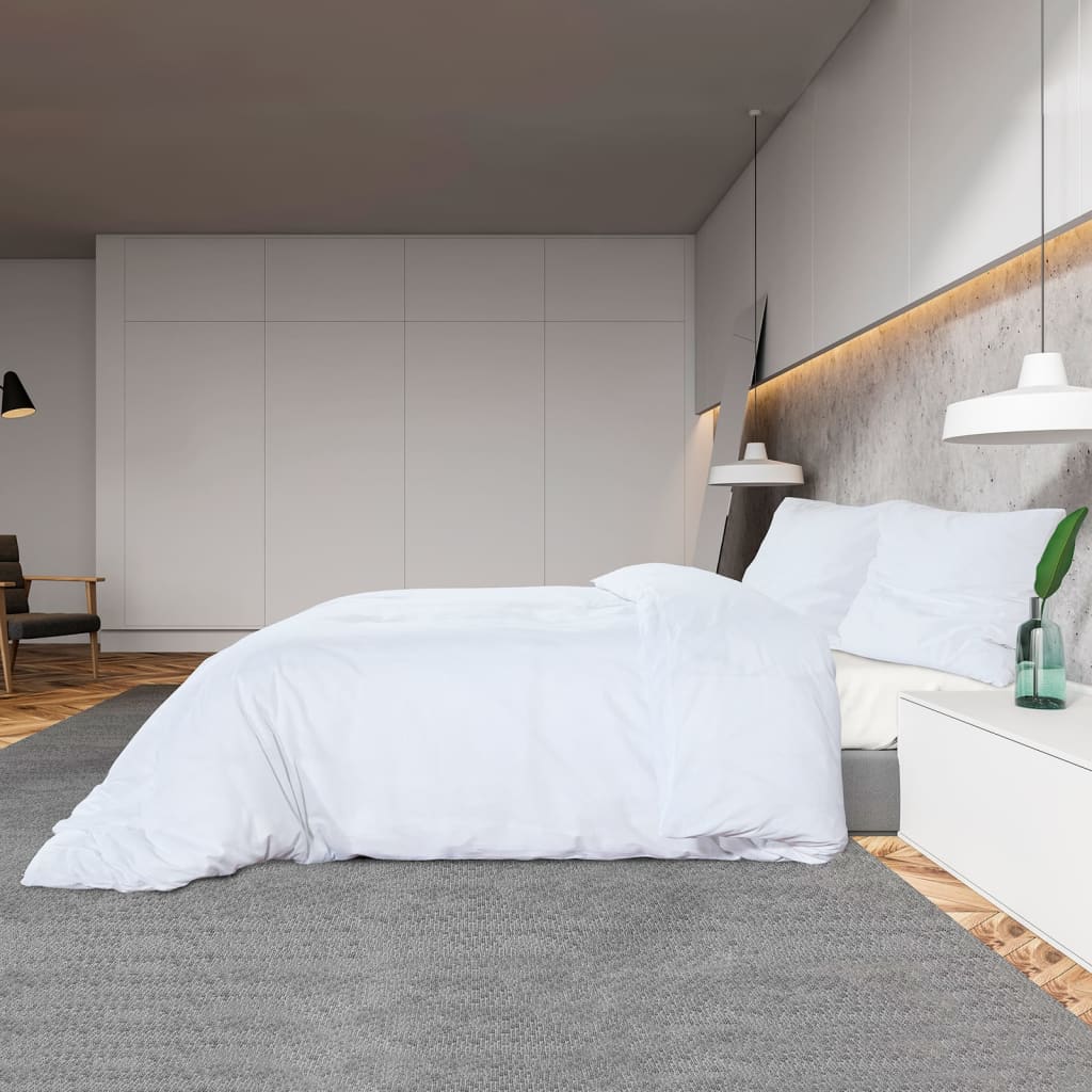 Bettwäsche-Set Anthrazit 140x200 cm Leichte Mikrofaser