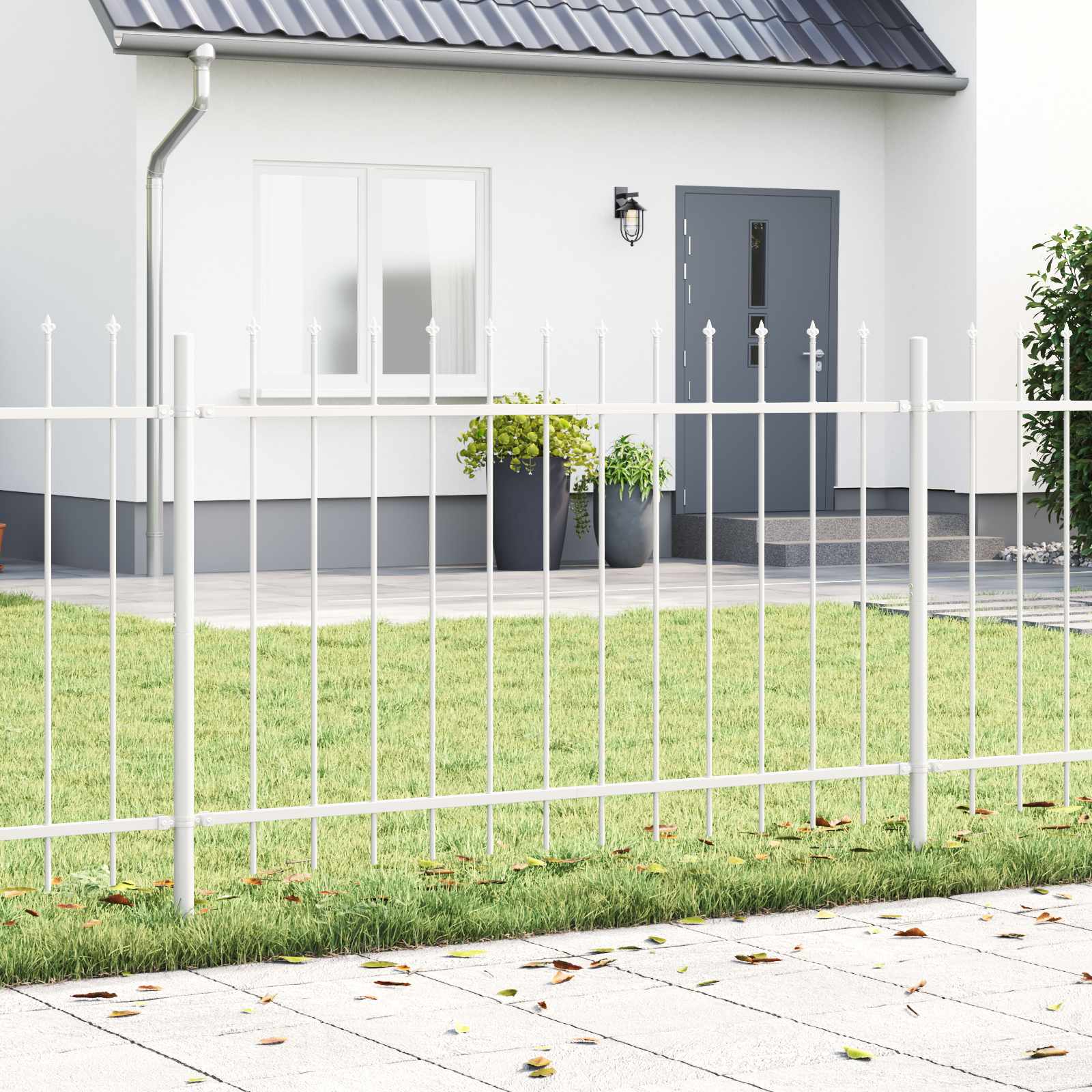 Gartenzaun Woerden mit Speerspitze Stahl 181 x 60 cm Schwarz