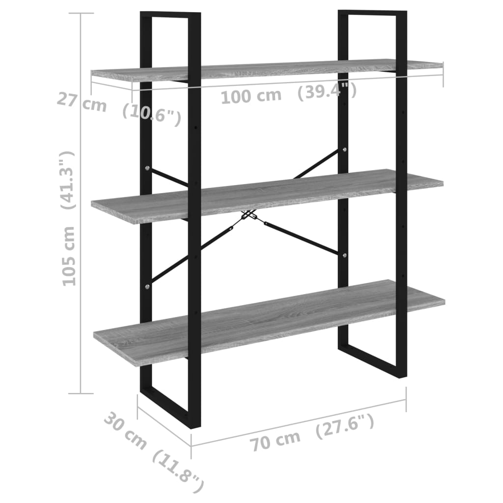 Bücherregal Weiß 100x30x105 cm Holzwerkstoff