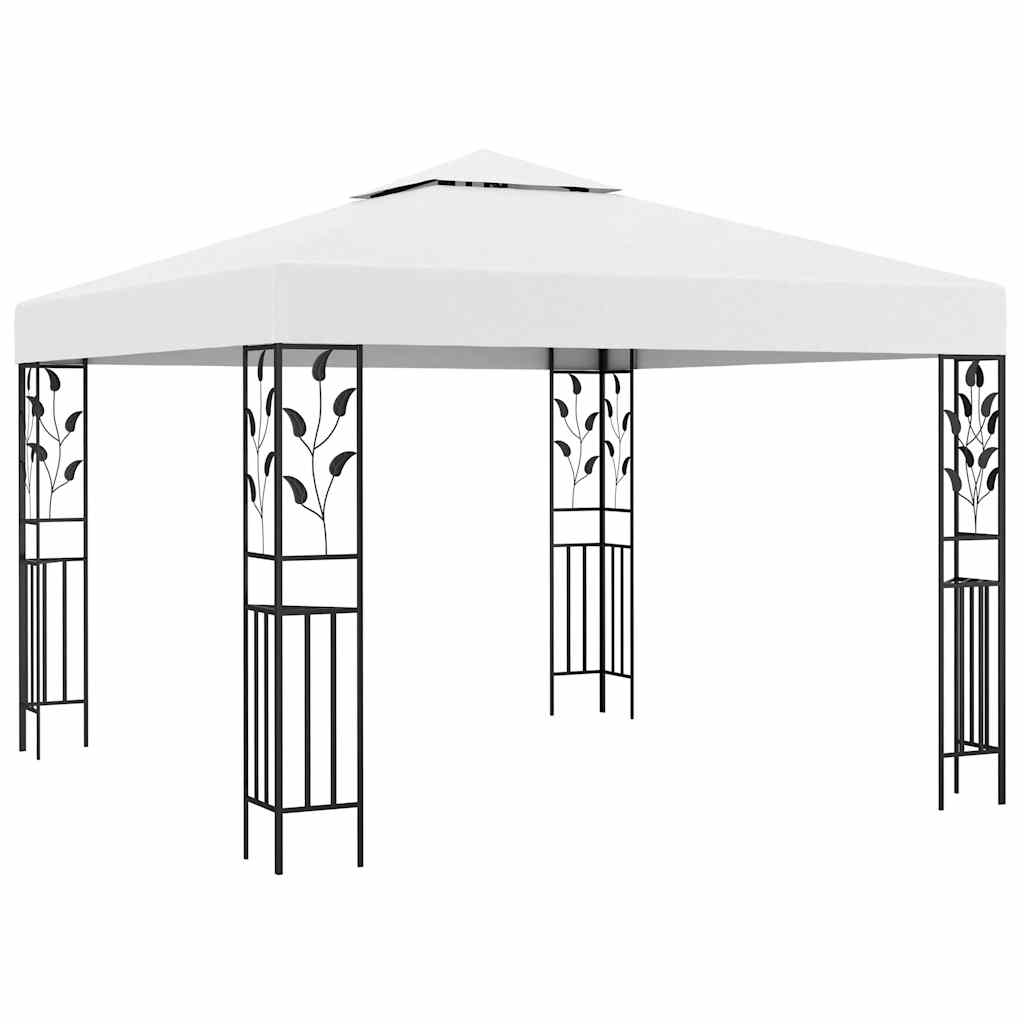 Pavillon mit LED-Lichterkette 3x3 m Anthrazit