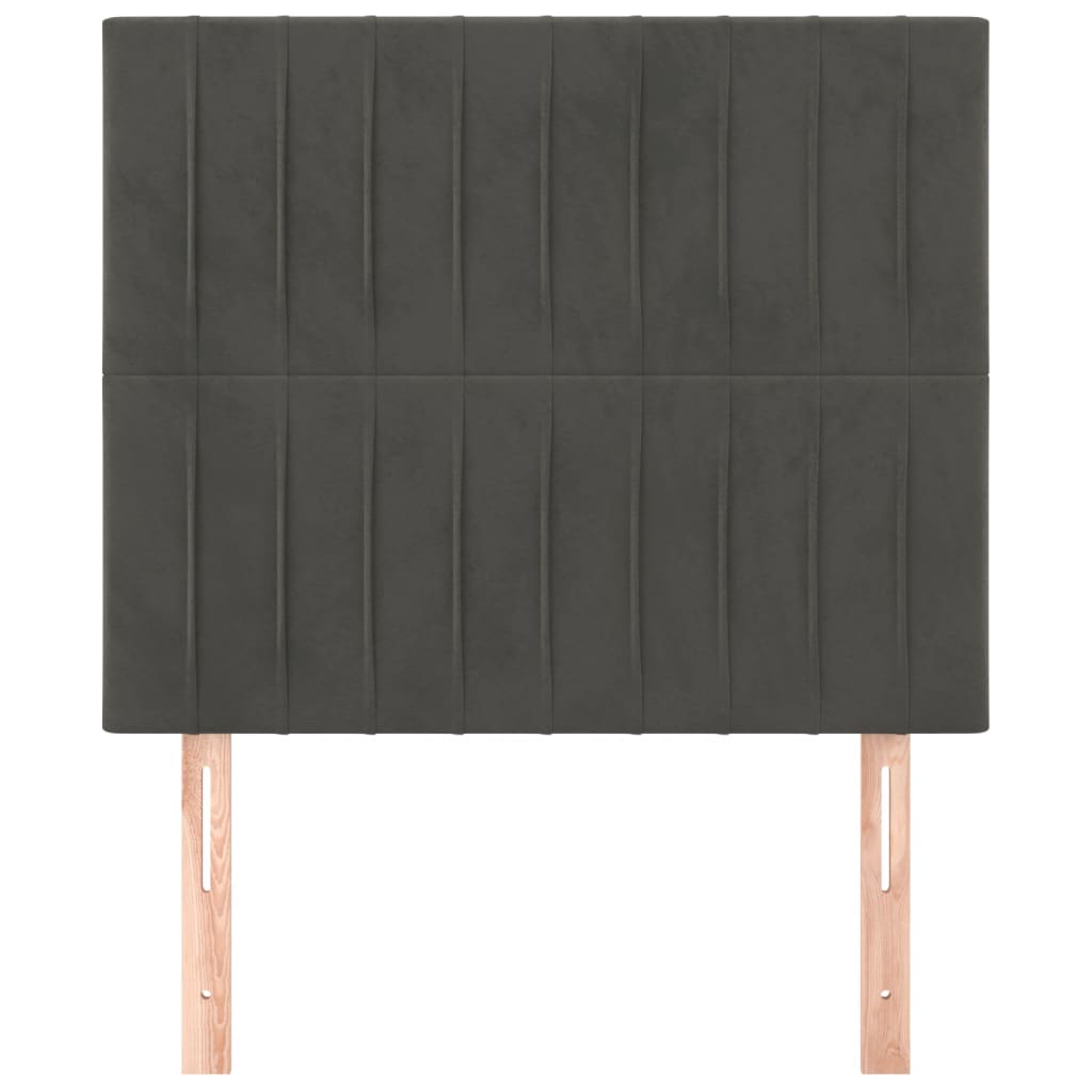 Kopfteil Hellgrau 80x5x118/128 cm Samt