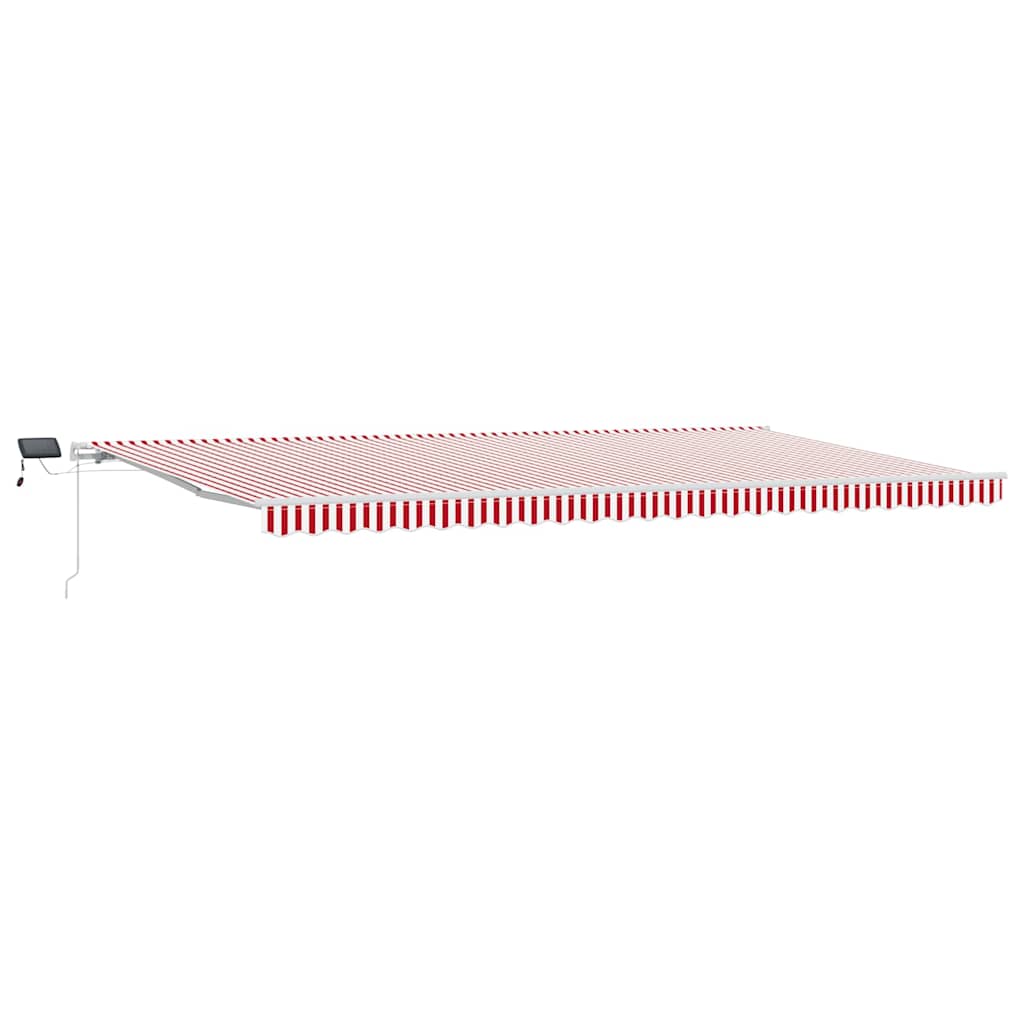 Markise Manuell Einziehbar mit LED 300x250 cm Blau und Weiß