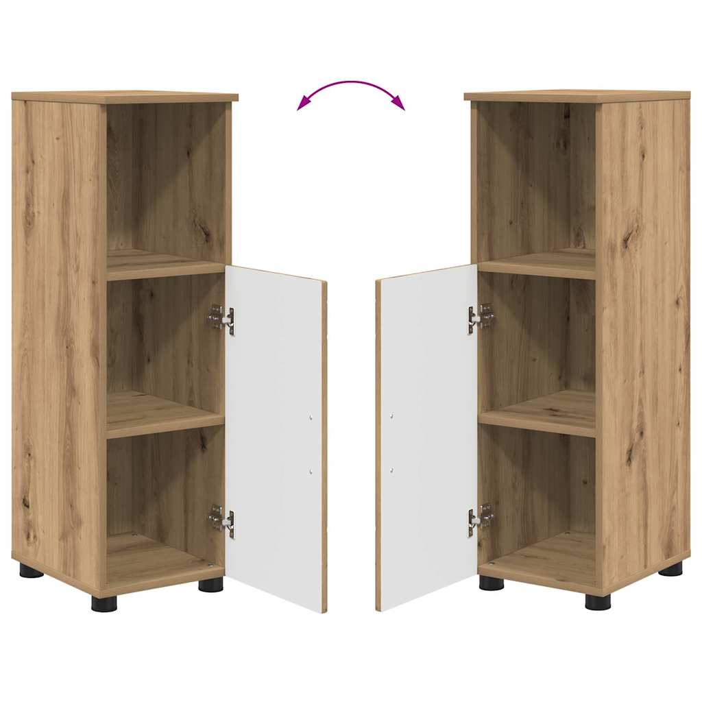 Badezimmermöbel-Set mit Tür 3 pcs Weiß Holzwerkstoff & Metall