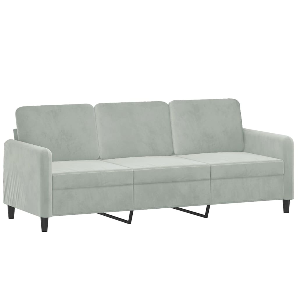 3-Sitzer-Sofa mit Hocker Rosa 180 cm Samt
