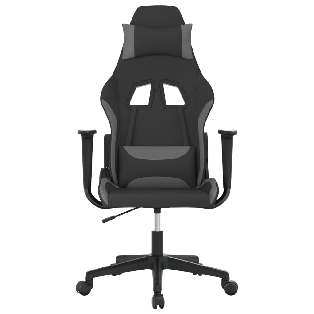 Gaming-Stuhl mit Massagefunktion Schwarz und Creme Stoff