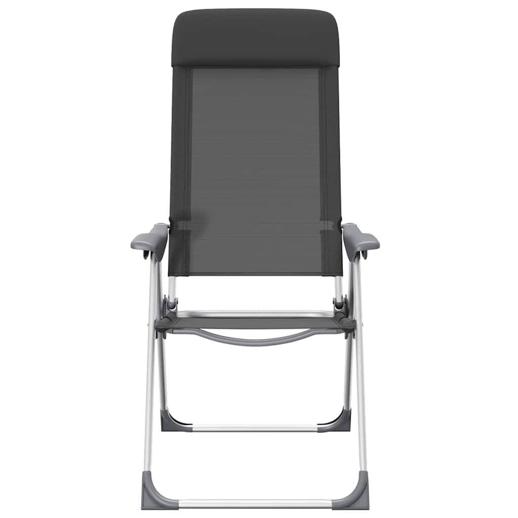 Klappbare Campingstühle 2 Stk. Grau Aluminium