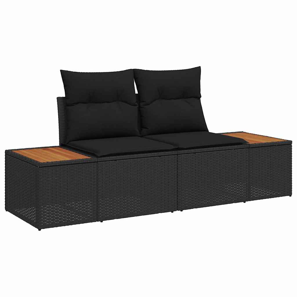 Garten Essgruppe mit Kissen 7 pcs Schwarz und Beige