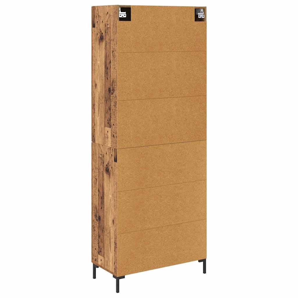 Highboard Betongrau 69,5x34x180 cm Holzwerkstoff