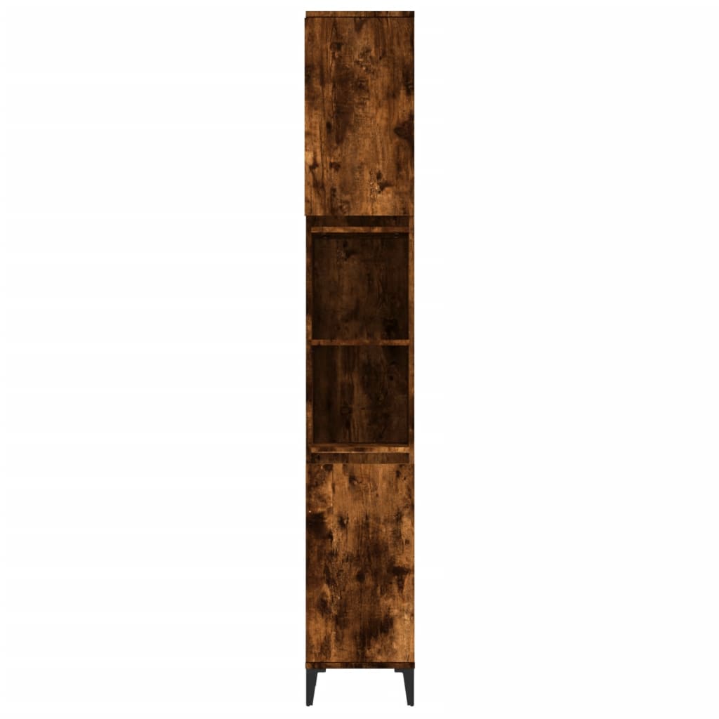 Badschrank Weiß 30x30x190 cm Holzwerkstoff