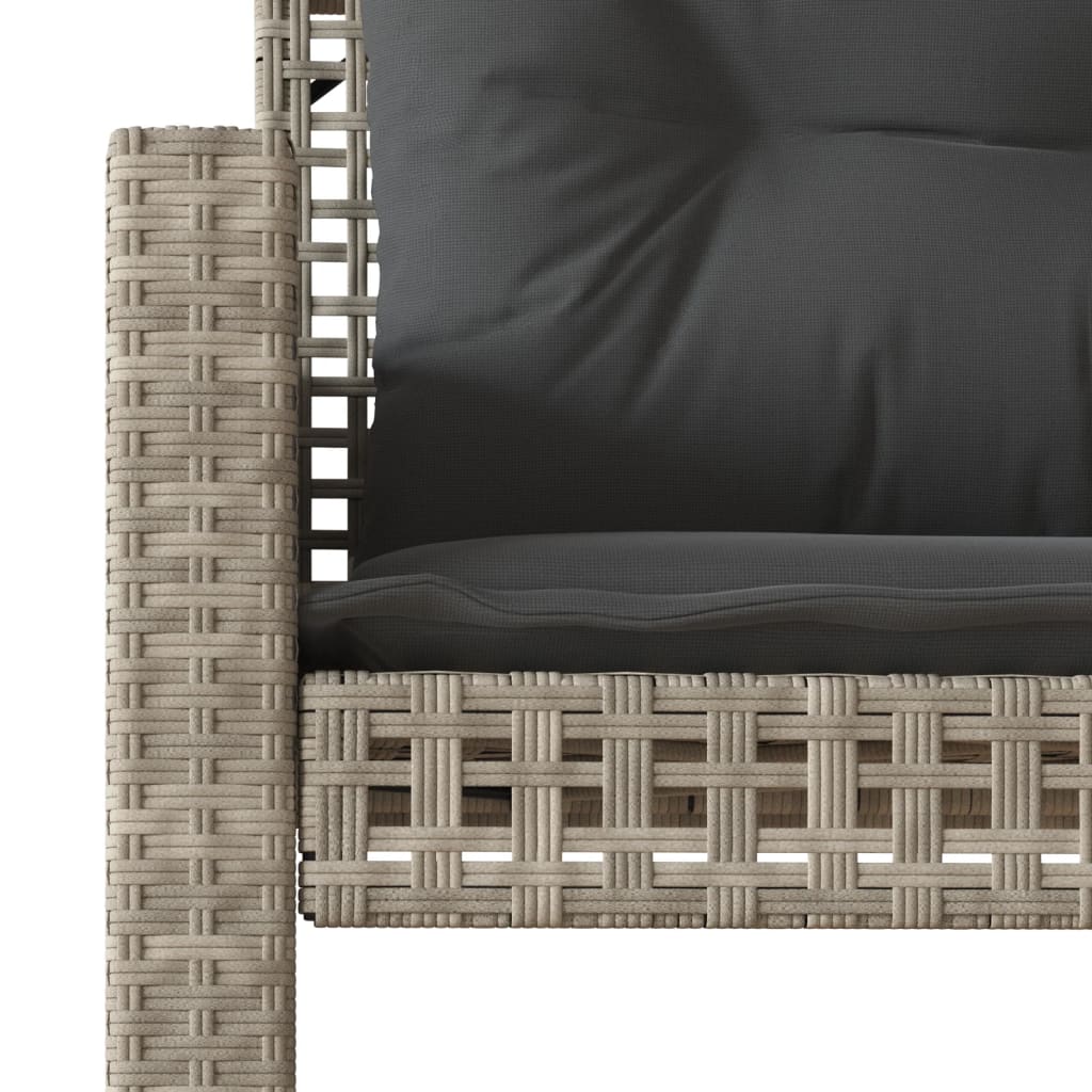 4-tlg. Garten-Sofagarnitur mit Kissen Schwarz Poly Rattan Glas