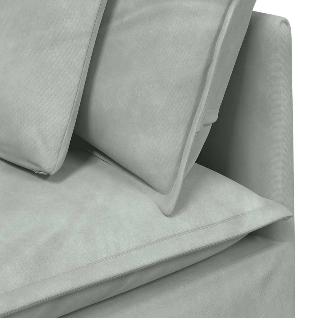 Modulares Sofa Endmodul mit Armlehne Kissen Blau 100 cm