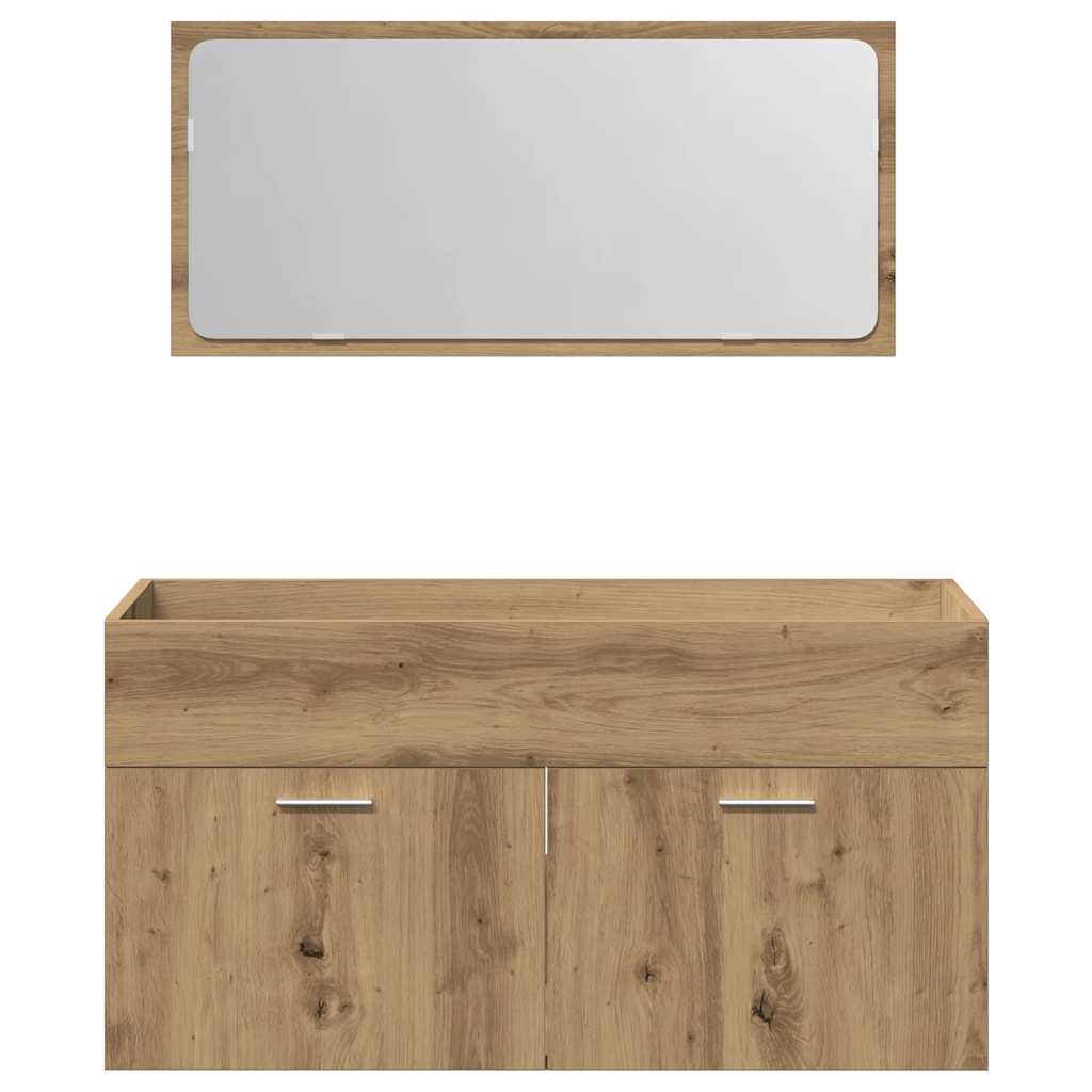 2-tlg. Badmöbel-Set Weiß Holzwerkstoff