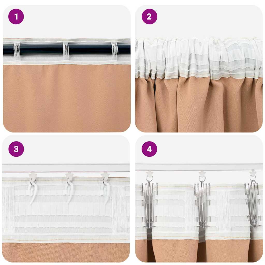 Verdunkelungs-Vorhänge mit Ringen 2 pcs Beige 140 x 140 cm