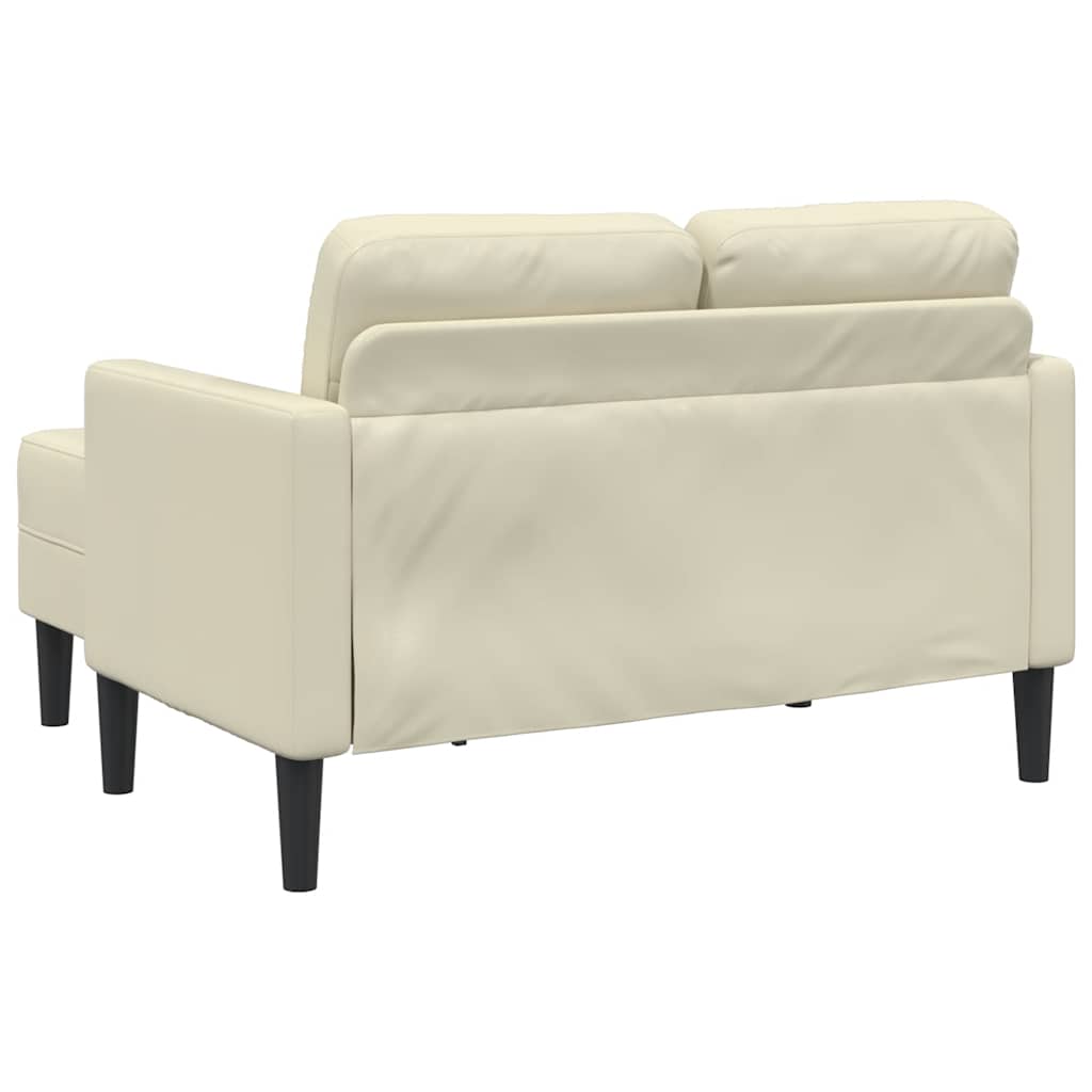 2-Sitzer-Sofa mit Chaiselongue L-förmig Schwarz 125 cm Kunstleder