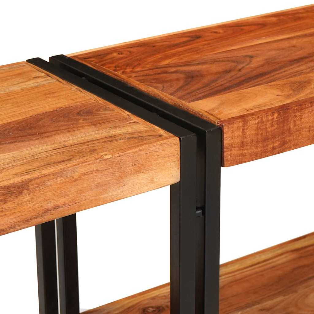 Konsolentisch mit Regal Braun 160 x 33 x 75 cm Massivholz Mango