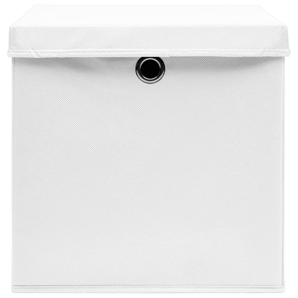 Aufbewahrungsboxen mit Deckeln 10 Stk. 28x28x28 cm Schwarz