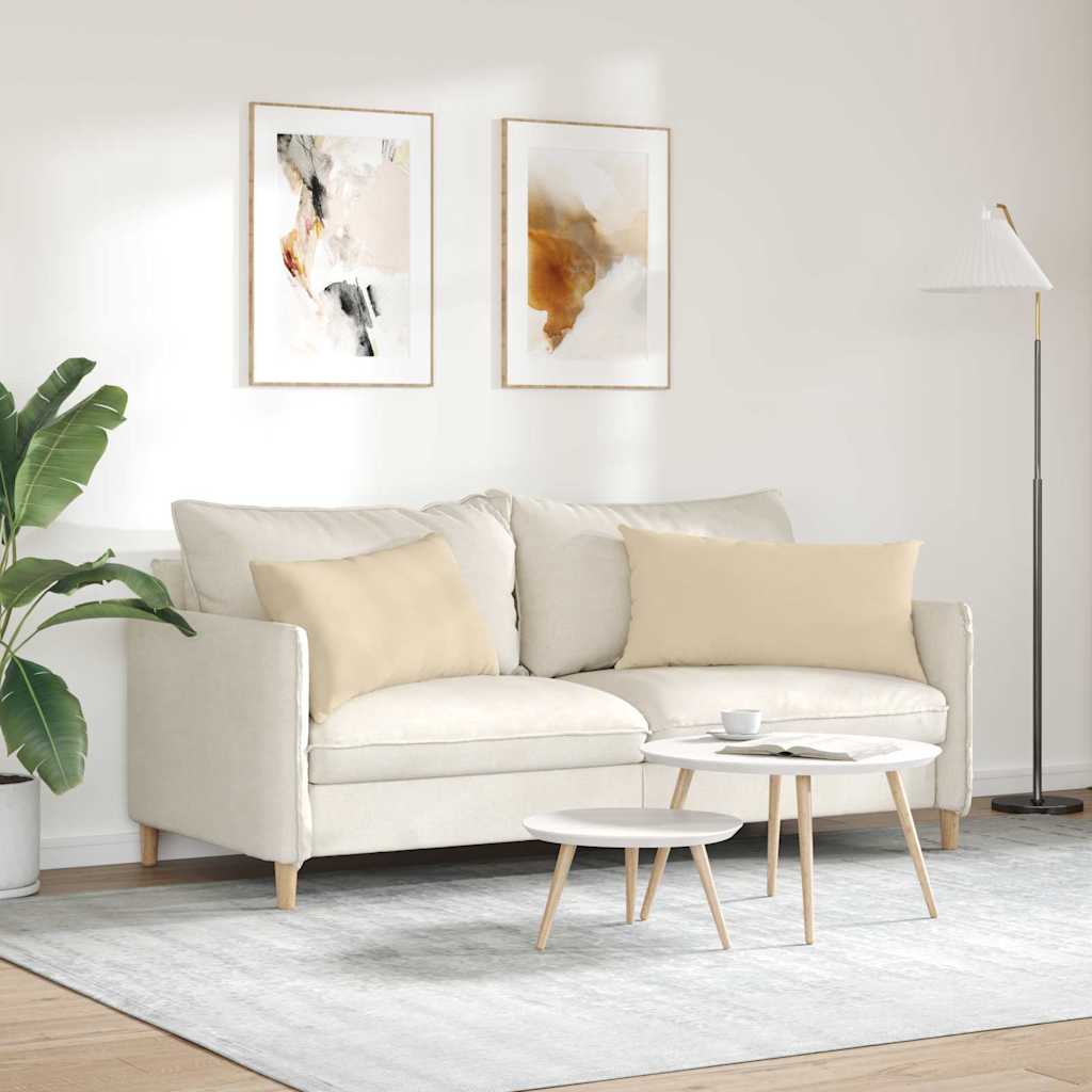 Sofakissen 2 Stück Taupe 50 x 30 cm Stoff