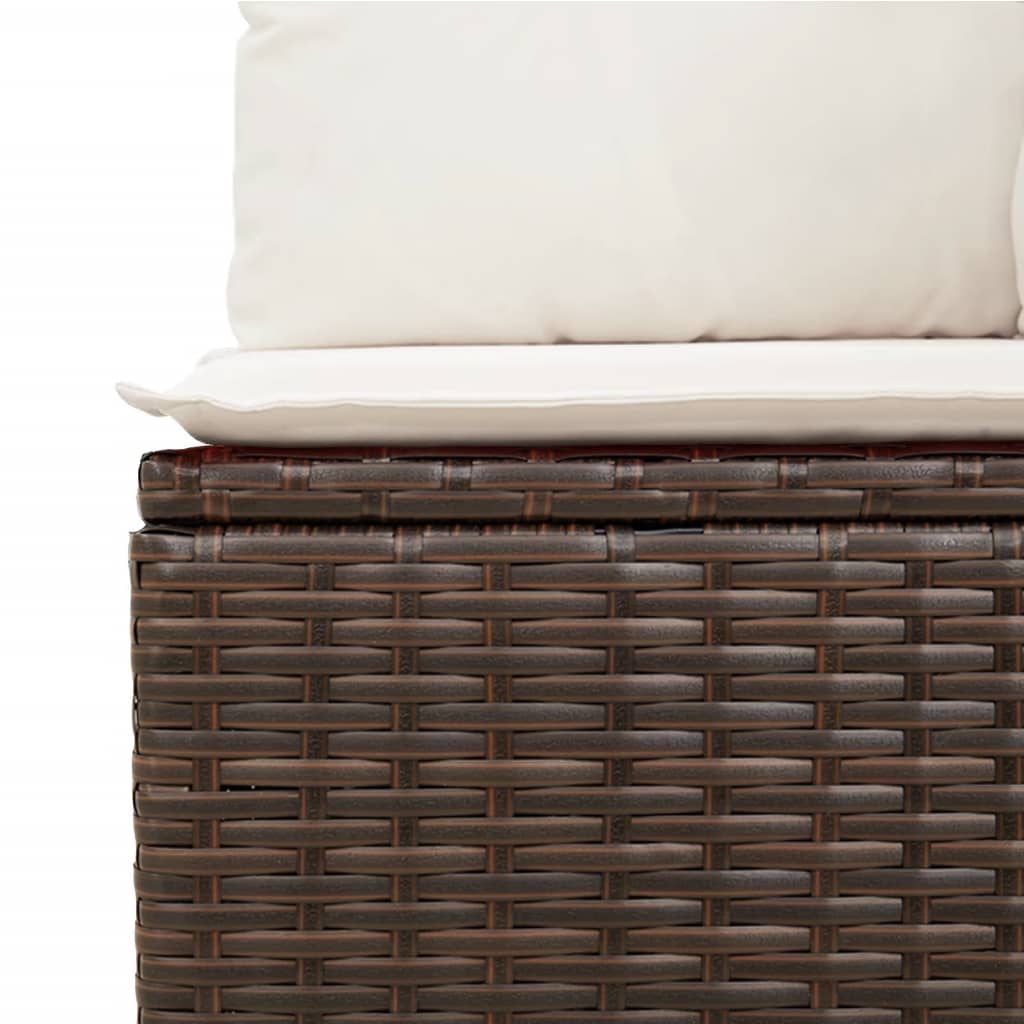 10-tlg. Garten-Sofagarnitur mit Kissen Schwarz Poly Rattan
