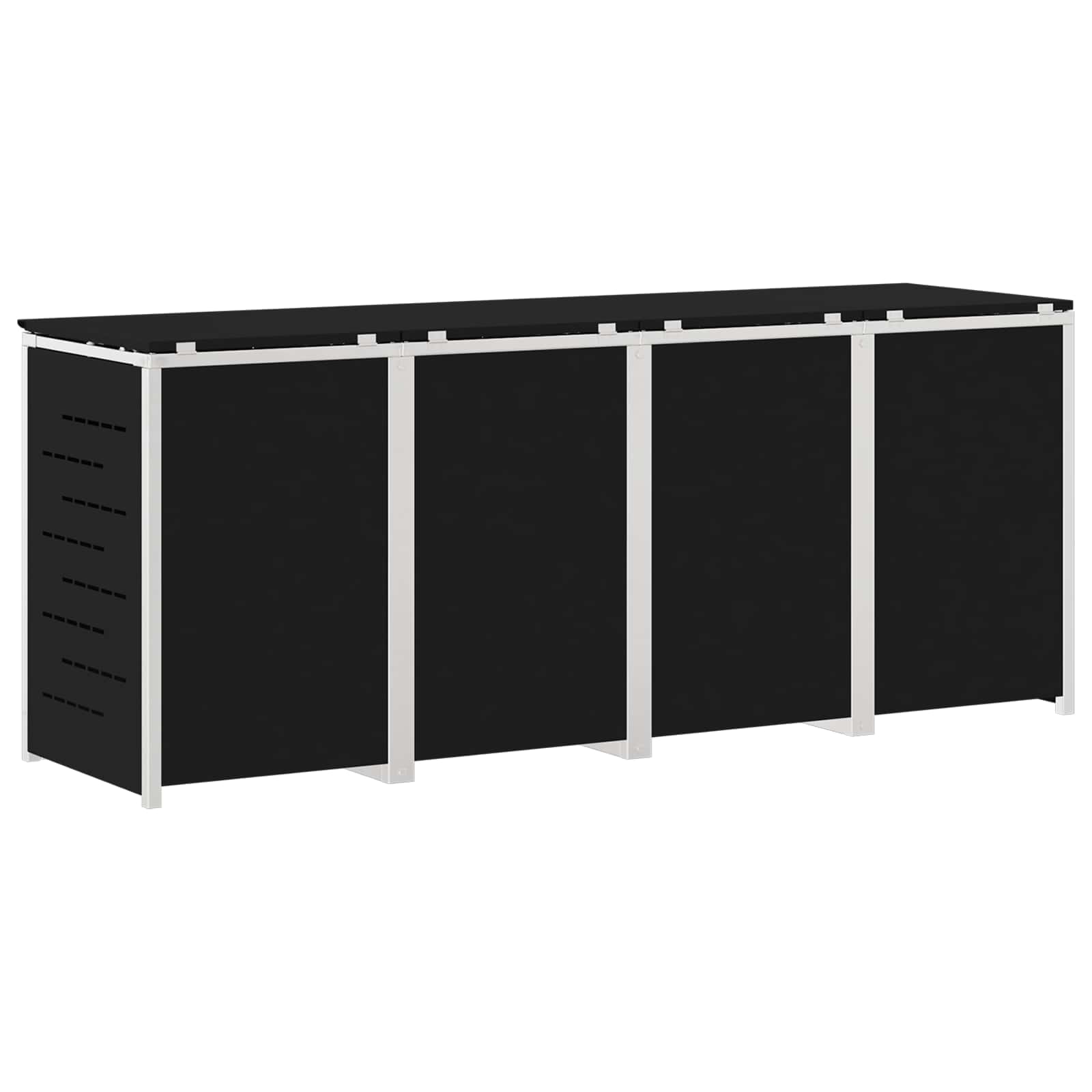 Mülltonnenbox for 2 Bins 240L Edelstahl Schwarz