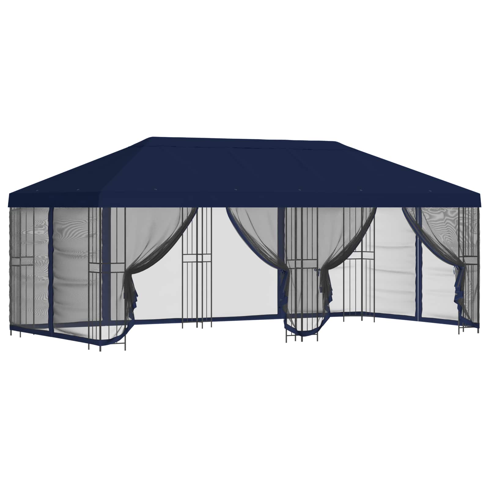 Pavillon mit Seitenwänden 6 x 3 m Beige Polyester und Stahl 190