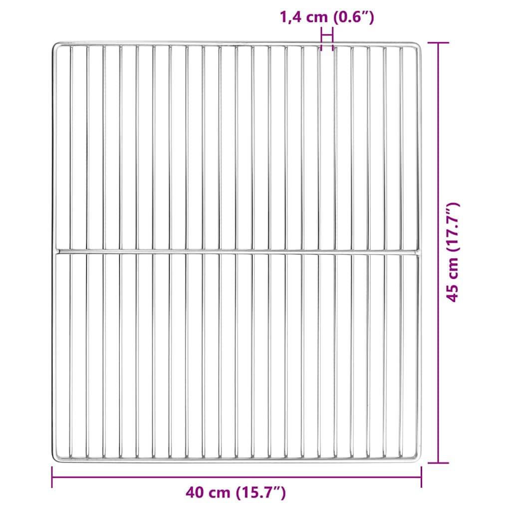 Grillrost Silber 40 x 30 cm Edelstahl