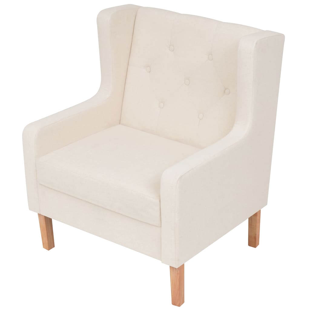 2-Sitzer Sofa Stoff Cremeweiß
