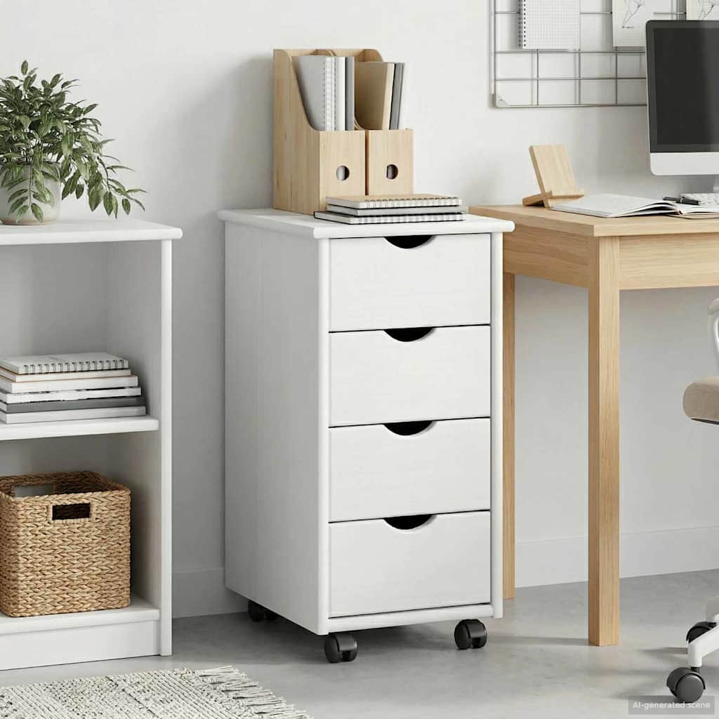 Rollschrank Honigbraun 34 x 39 x 65,5 cm Massivholz Kiefer