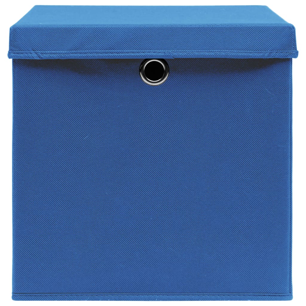 Aufbewahrungsboxen mit Deckeln 10 Stk. 28x28x28 cm Schwarz