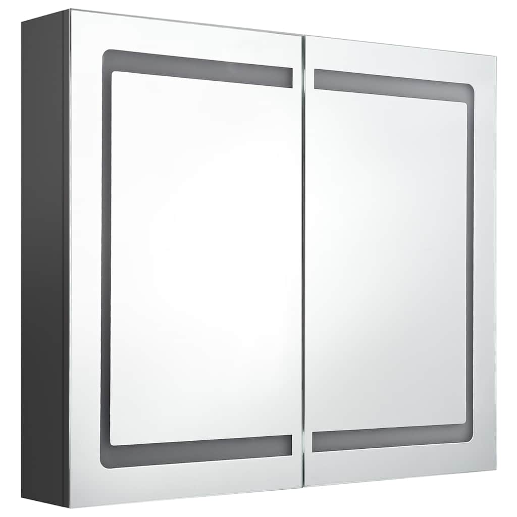LED-Spiegelschrank fürs Bad Betongrau 80x12x68 cm