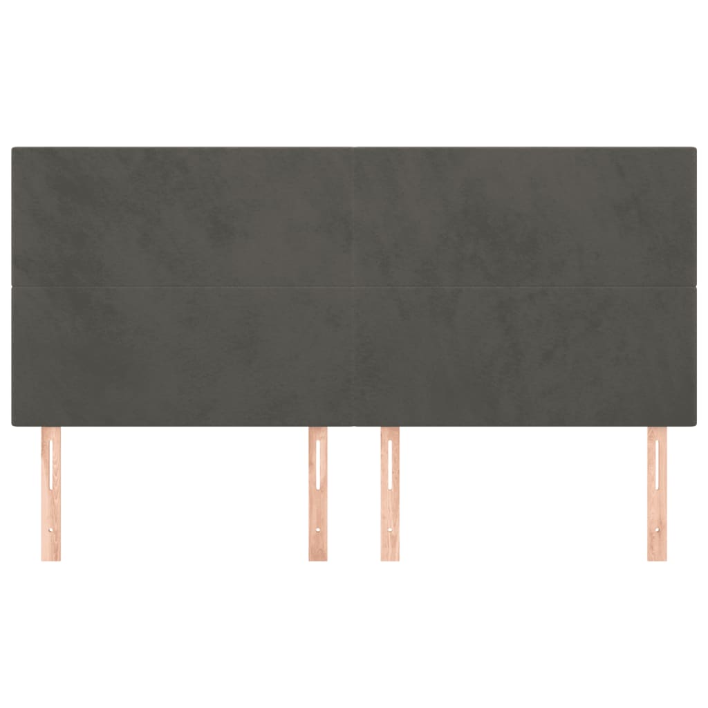 Kopfteil Hellgrau 80x5x118/128 cm Samt