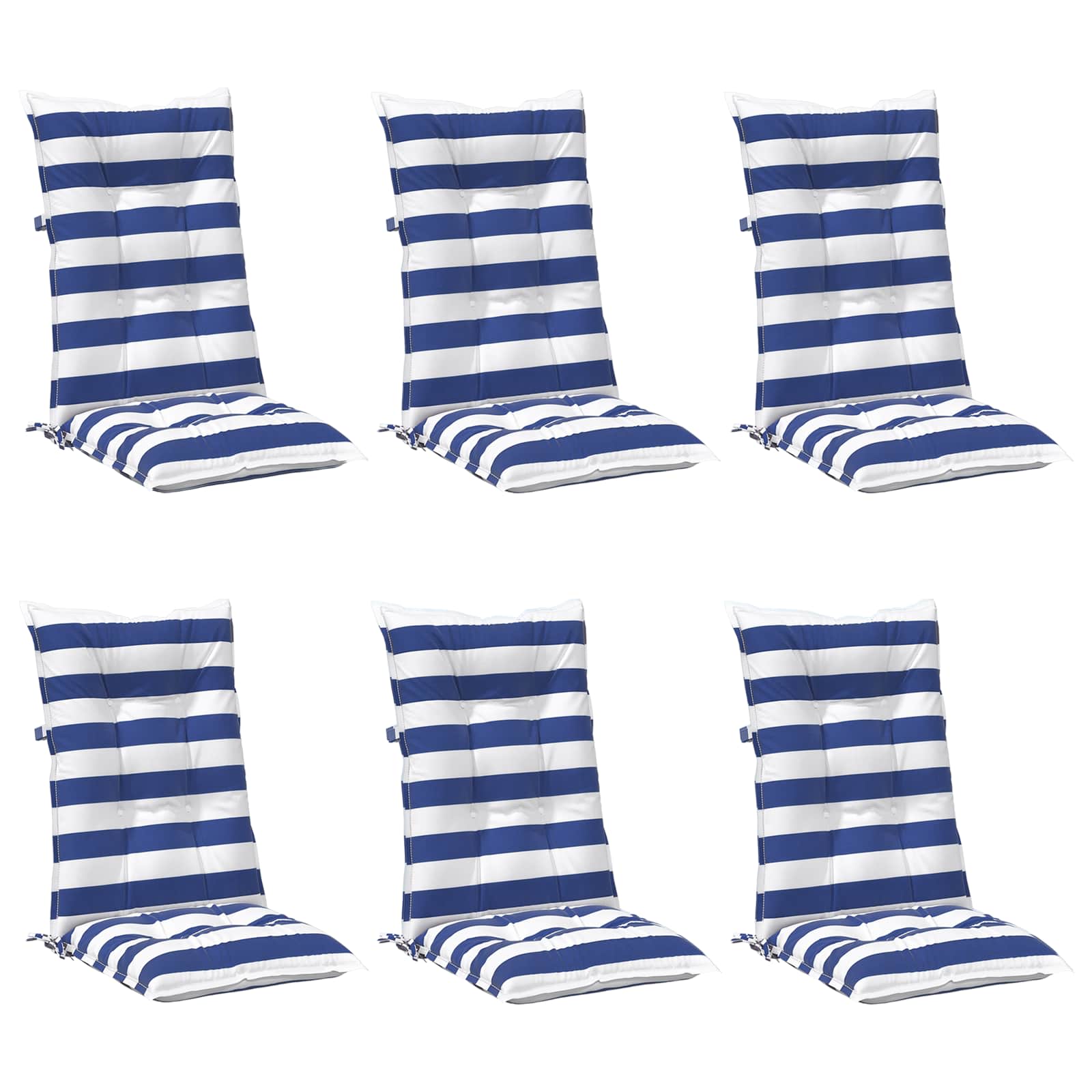 Kissen für draußen 2 pcs Blau und Weiß 120 x 50 x 7 cm Stoff