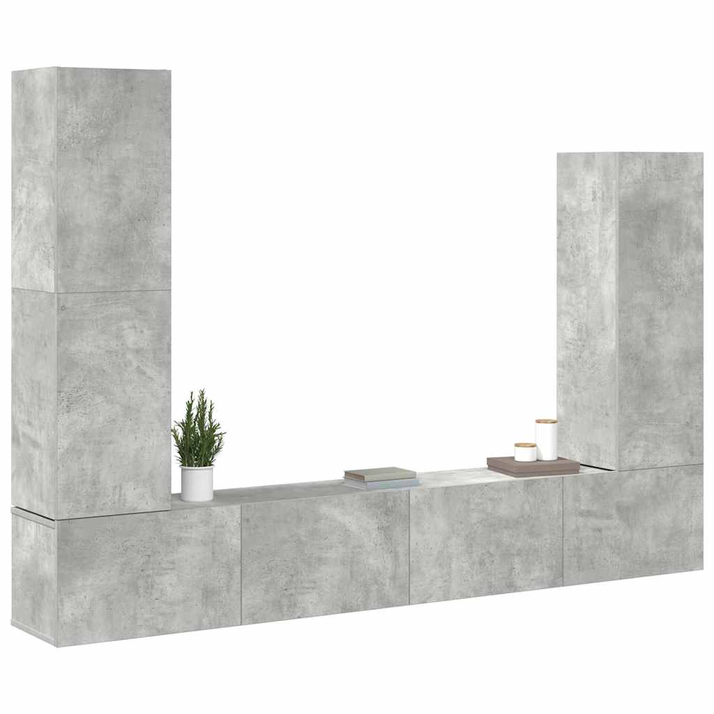 4-tlg. TV-Schrank-Set Weiß Holzwerkstoff