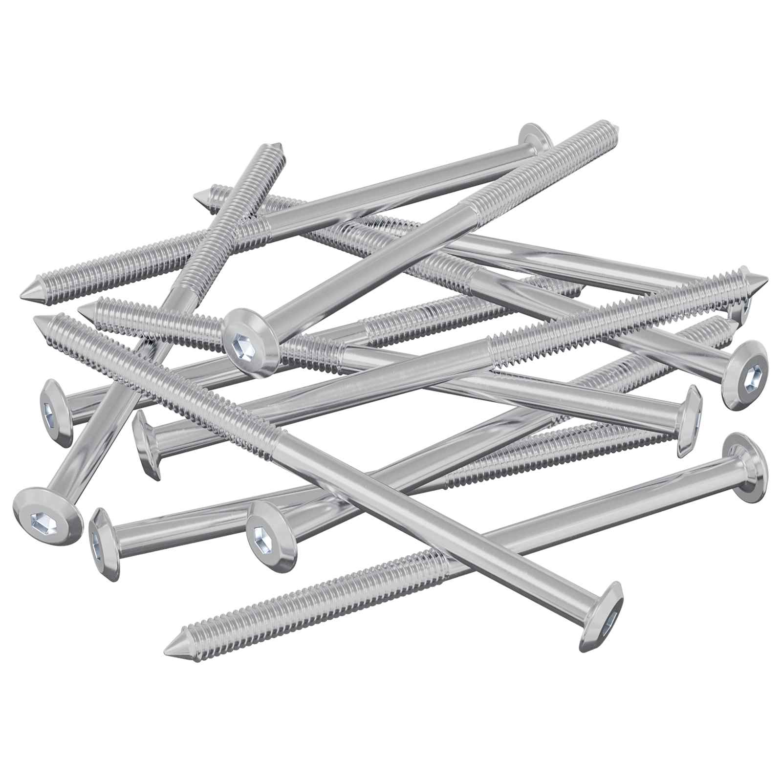 Möbel-Schrauben 2 pcs Silber M6 x 60 mm Stahl