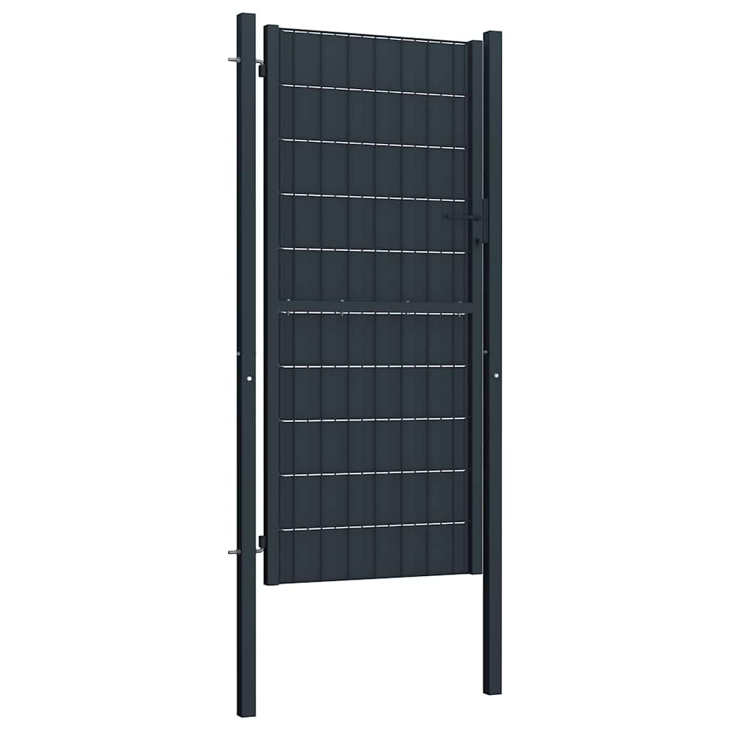 Zauntor aus PVC und Stahl 100 x 81 cm Grün