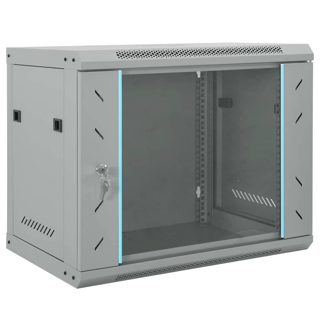 Netzwerkschrank mit Speicher Grau 60 x 45 x 28 cm Stahl