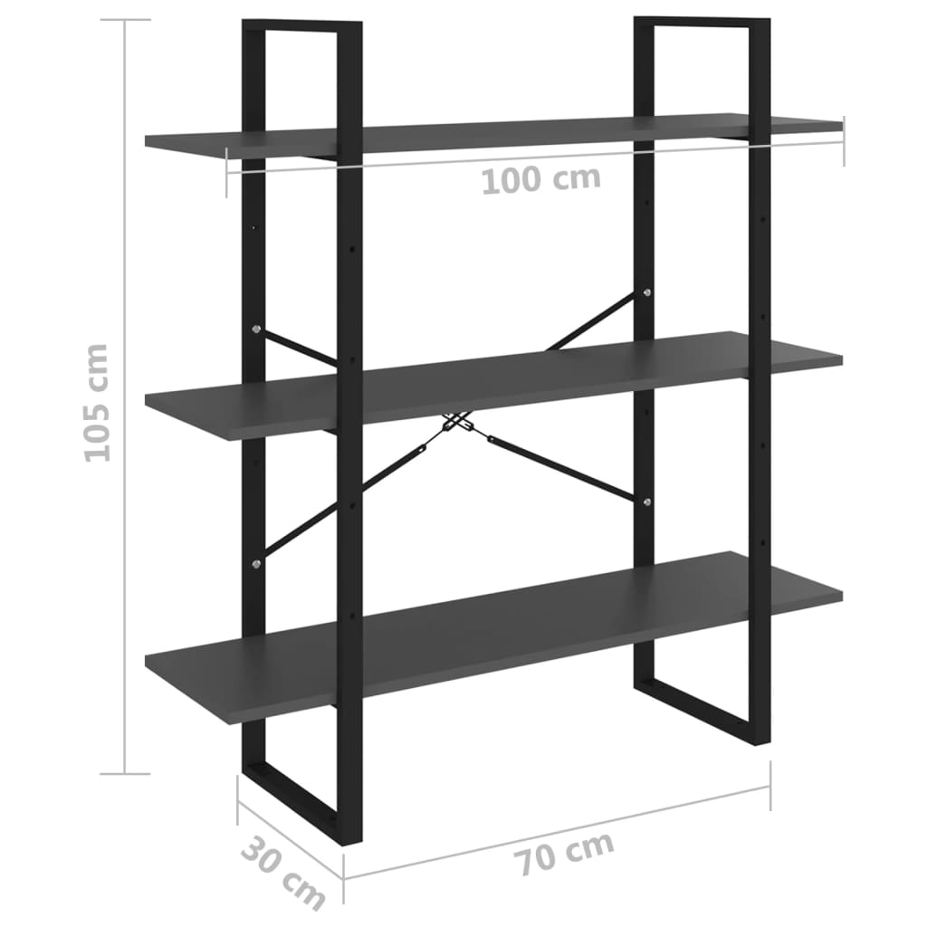 Bücherregal Weiß 100x30x105 cm Holzwerkstoff