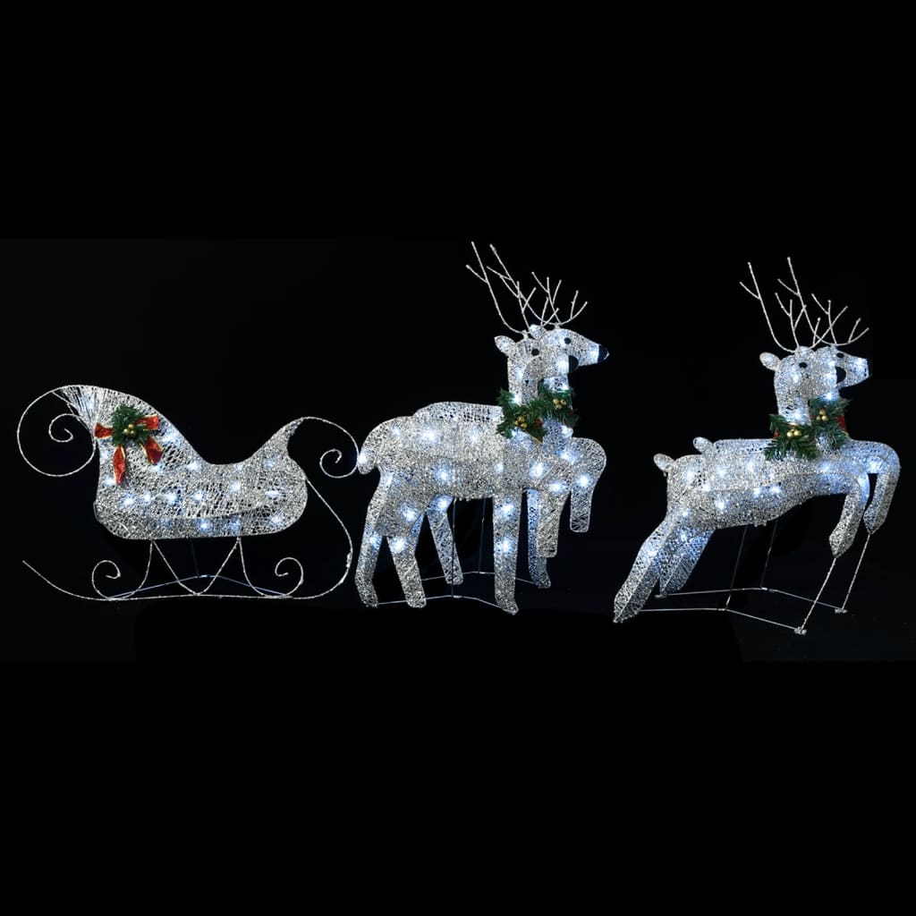 Weihnachtsdeko Rentier & Schlitten 60 LEDs Outdoor Golden