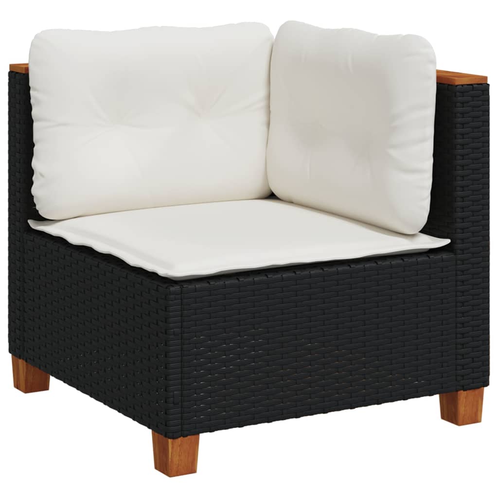 10-tlg. Garten-Sofagarnitur mit Kissen Beige Poly Rattan
