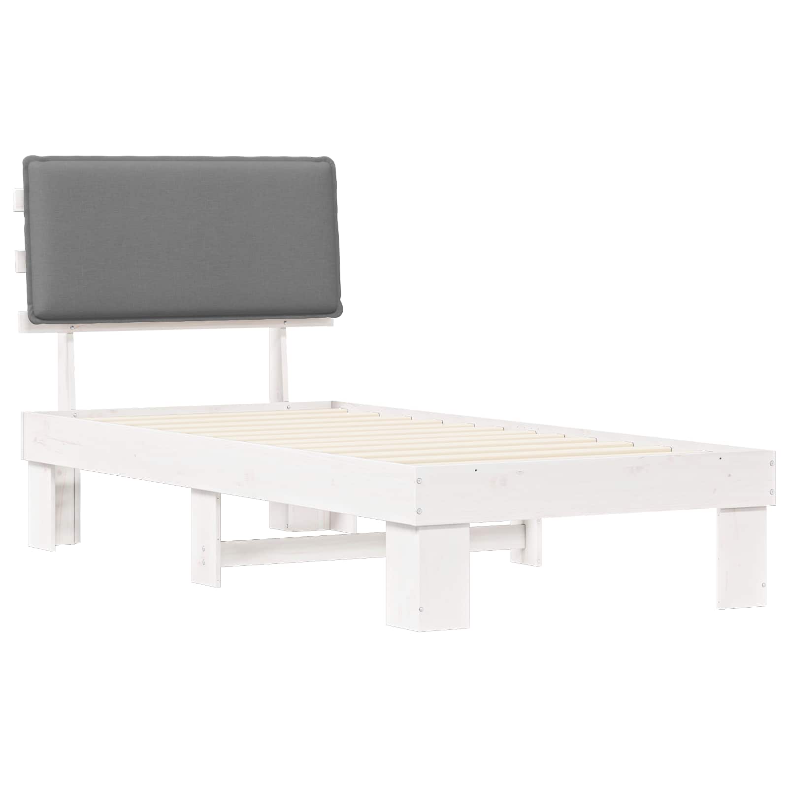 Bettgestell mit gepolstertem Kopfteil Hellgrau 200 x 200 cm