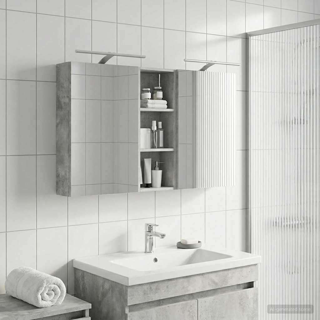 Badezimmerschrank-Set 3 pcs 80 x 10,5 x 50 cm Holzwerkstoff