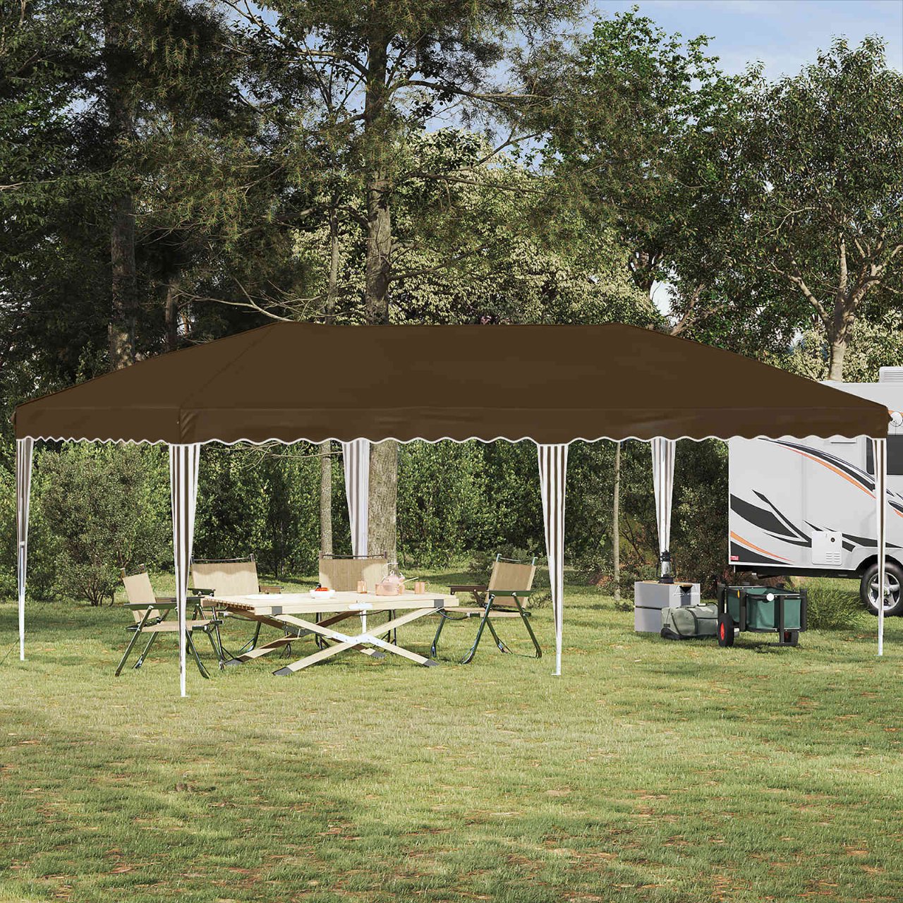 Pop-up Partyzelt 575 x 290 x 245 cm Creme