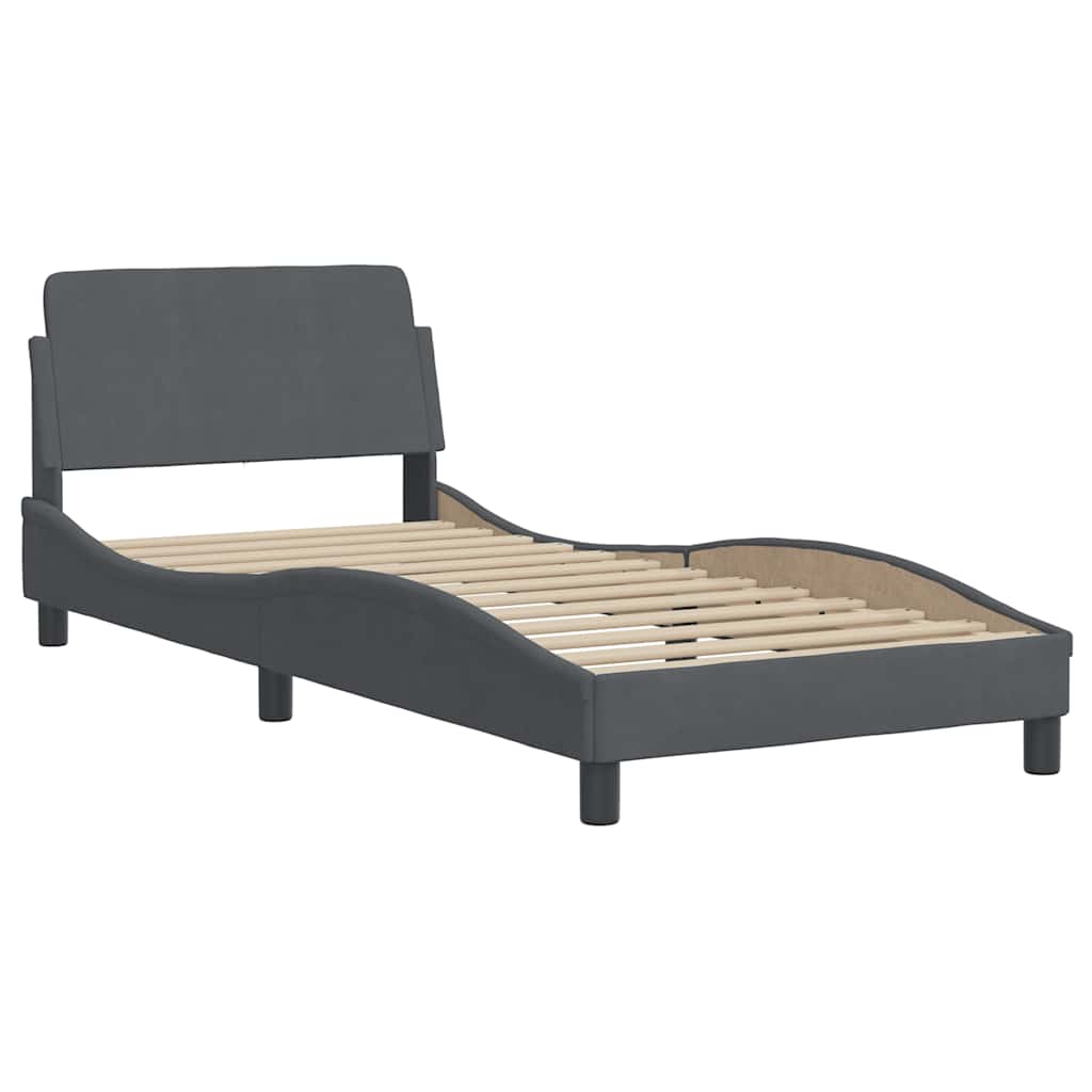 Bettgestell "Dover" Hellgrau 80x200 cm Samt