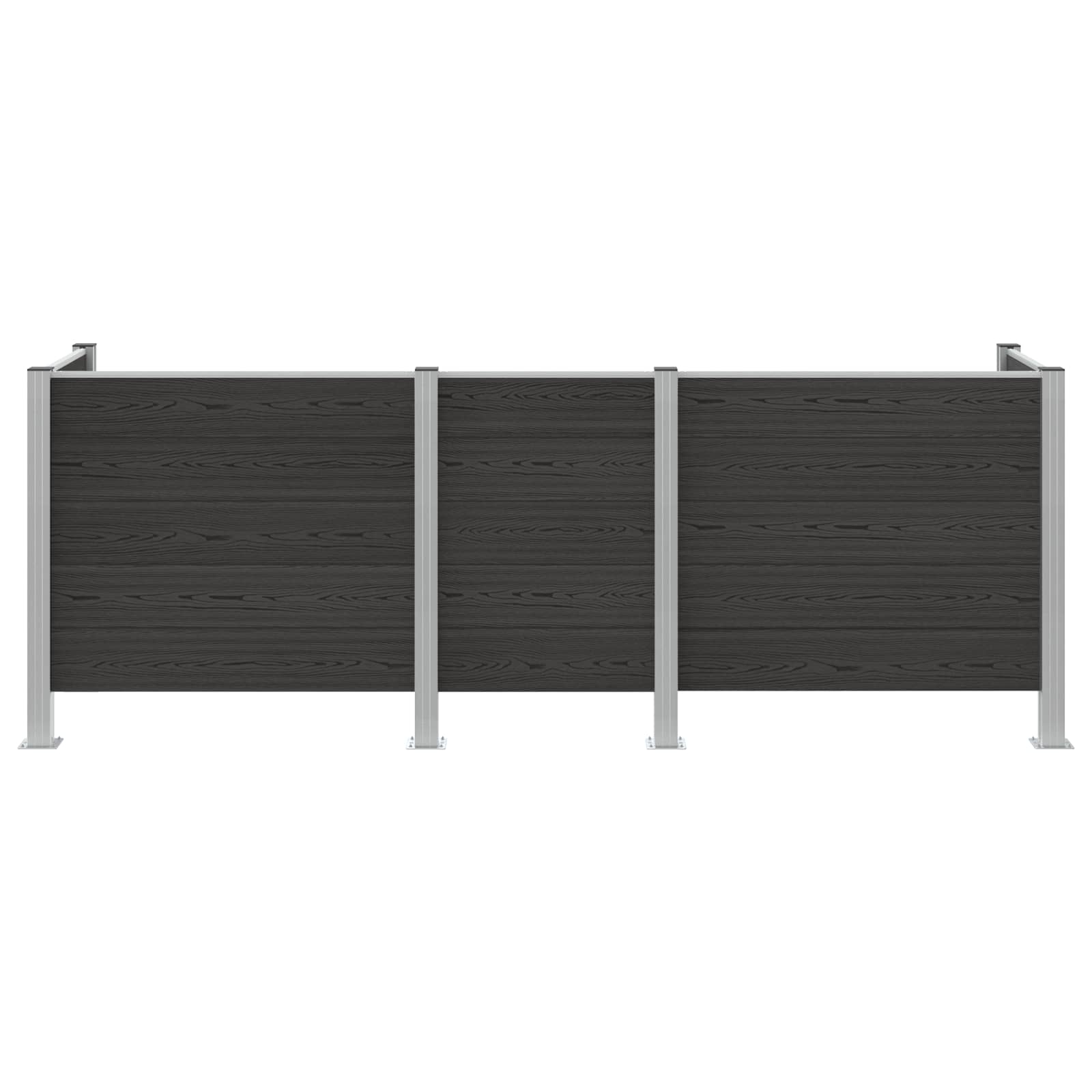 Mülltonnenzaun Braun 161 x 85 x 115 cm Aluminium und WPC