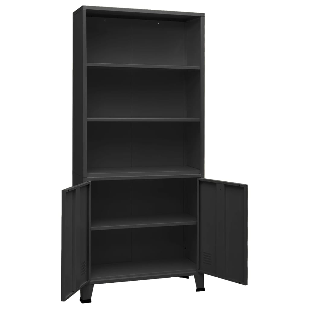 Bücherregal im Industrie-Stil Weiß 80x32x180 cm Stahl