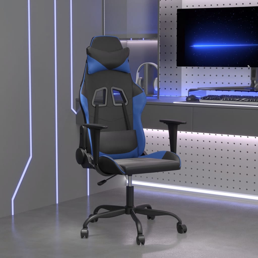 Gaming-Stuhl mit Massagefunktion Schwarz und Rot Kunstleder